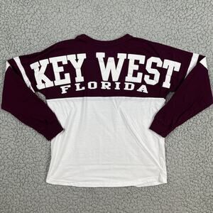 Key West Florida Shirt Womens Small Puff Print Raglan Long Sleeve Purple